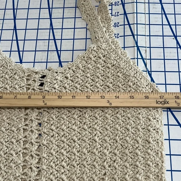 DAYTRIP CROCHETED TANK WITH FRINGE CREAM SZ XSM FESTIVAL SUMMER PARTY BEACHY - Picture 5 of 7